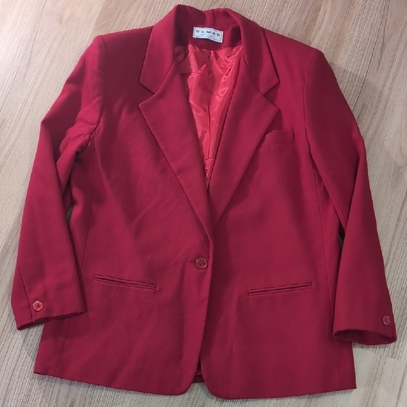 Pierre Dumas Jackets & Blazers - Pierre Dumas Red Blazer Structured Suit Jacket